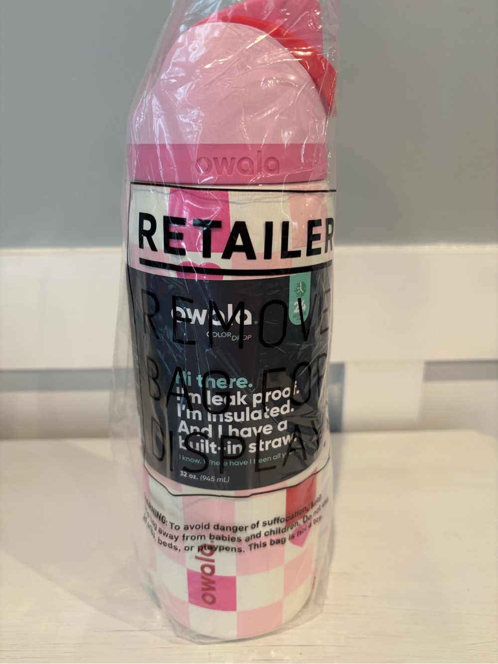 Owala Valentines 2025 “Check Me Out” 32oz FreeSip Pink and Red NWT RARE